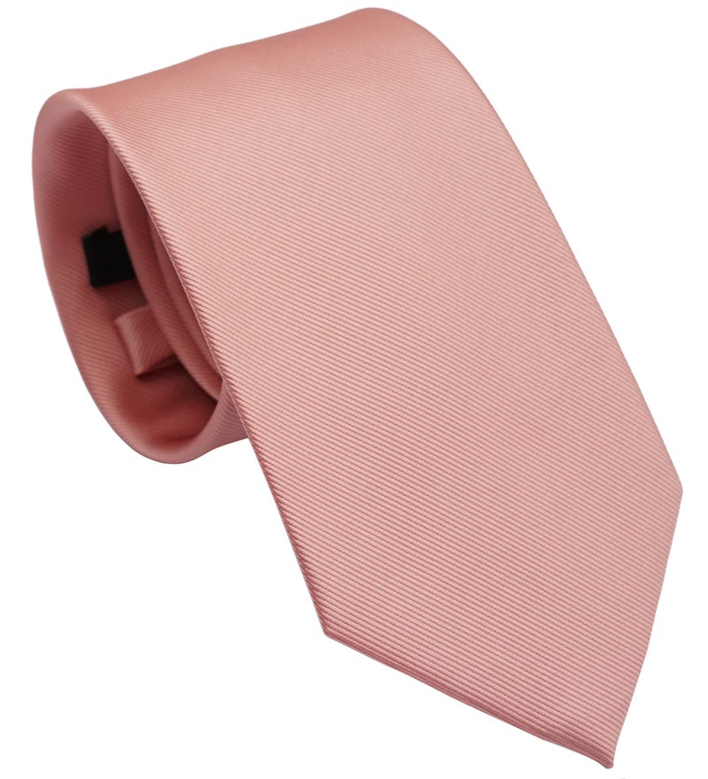 ZENXUS Extra Long Solid Tie for Men Big and Tall, Rose Gold XL Tie 70 inch - Image 1